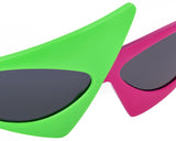 80s Glasses Pink and Green Party Sunglasses