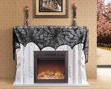 Lace Fireplace Cover with Spider Web 46cm x 244cm Mantle Scarf Cover