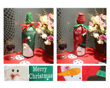 2 Pieces Wine Bottle Covers with  Santa Claus and Snowman Pattern