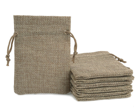 20 Pcs 9cm x 12cm Burlap Gift Bags for Parties - Brown