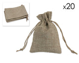 20 Pcs 9cm x 12cm Burlap Gift Bags for Parties - Brown