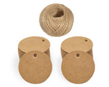 Kraft Paper Gift Tags 100 Pieces Writable Hanging Labels with 30m String