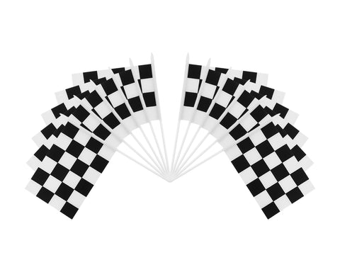 Racing Checkered Flags 12 Pieces Finish Line Flags for Race Car Party