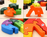 Wooden Animal Puzzles Wooden Snake Shaped Alphabet Jigsaw Puzzles for Kids