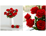 Artificial Flowers 10 Pieces Artificial Rose for Home Decoration - Red