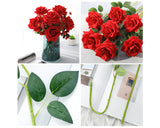 Artificial Flowers 10 Pieces Artificial Rose for Home Decoration - Red