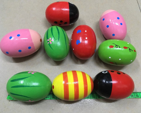 3 Inch Wooden Egg Shakers Set of 6