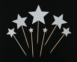 70 Pieces Star Shape Cupcake Toppers - Gold and Silver