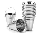 Galvanized Metal Buckets 12 Pieces Mini Buckets with Handles