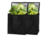 Insulated Shopping Grocery Bags With Zipper 2 Pieces Food Delivery Bag