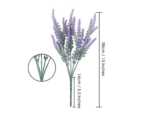 Artificial Lavender 4 Pieces Artificial Flowers for Home Decoration