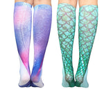 2 Pairs 3D Mermaid Knee High Socks for Girls