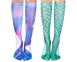 2 Pairs 3D Mermaid Knee High Socks for Girls