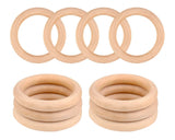 Wooden Rings for Crafts 10 Pieces 70mm Unfinished Wooden Macrame Rings