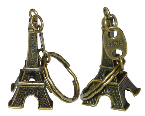 20 Pieces 2 Inches Metallic Eiffel Tower Keychain - Bronze