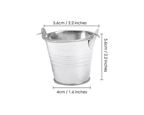 Galvanized Metal Buckets 24 Pieces 2.2 Inches Mini Buckets with Handles