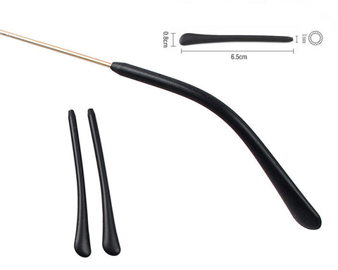 Eyeglass Metal Frame End Tips 6 Pairs Silicone Ear Sock Pieces Tubes Anti-slip Replacement Glasses Ear Cushion for Thin Metal Eyeglass Legs