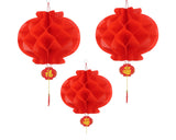 Set of 20 Red Paper Lanterns for Chinese New Year