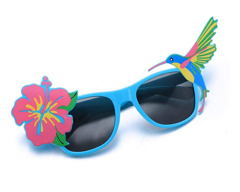 Funny Sunglasses Hawaiian Tropical Glasses - Blue
