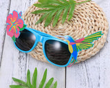 Funny Sunglasses Hawaiian Tropical Glasses - Blue