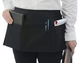 Waist Apron with 3 Pockets 24 x 12 Inches Waitress Server Apron - Black