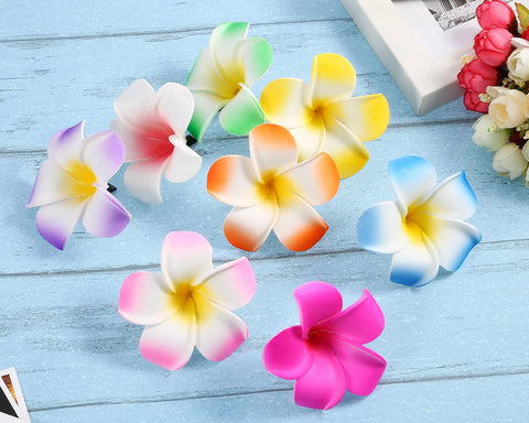 2.7 Inch Hawaiian Plumeria Hair Clips 24 Pcs Hawaii Hair Clips