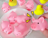 Rubber Bath Toy Set of 20 Mini Swimming Rings and Baby Pigs