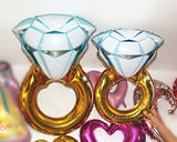 Diamond Ring Foil Balloons 4 Pieces Floating Party Balloons