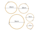 Bamboo Embroidery Hoop 5 Pieces Assorted Sizes Cross Stitch Hoop