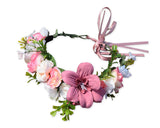 Flower Wreath Headband Adjustable Floral Crown Headpiece for Photo Shoot