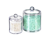 Plastic Cotton Swab Holder with Lid 2 Pieces Bathroom Apothecary Jars