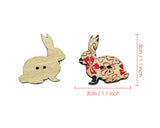 Bunny Sewing Buttons 100 Pieces Wooden Buttons 2 Hole Buttons