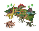 Dinosaur Figures with Jungle Play Mat and Trees Playset