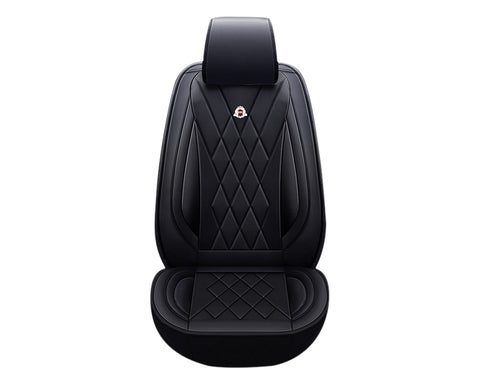Car Seat Covers Full Set PU Leather Auto Seat Cushions - Black