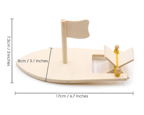 DIY Paddle Boat 3 Packs Wooden Sailboat Kit for Kids