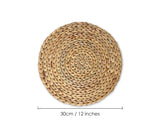 Woven Placemats 2 Pieces Natural Water Hyacinth Round Shaped Placemat