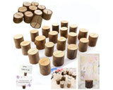 Place Card Holders 10 Pieces Wooden Table Number Holders with Kraft Place Cards