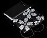 Sakura Swarovski Crystallized Cigarette Case - Black