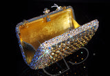 Cubical Gold Crystallized Clutch - 14cm