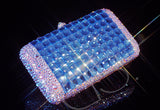 Cubical Blue Crystallized Clutch - 14cm