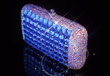 Cubical Blue Crystallized Clutch - 14cm