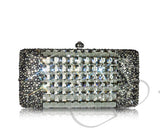 Cubical Crystal Clutch Bag - Black 14cm