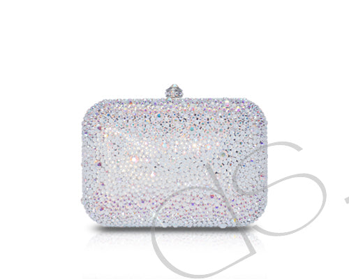 Classic Crystal Clutch Bag - Pink 12.5cm