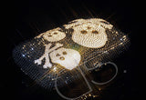 Crossbones Crystal Clutch Bag - 14.5cm
