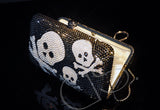 Crossbones Crystal Clutch Bag - 14.5cm