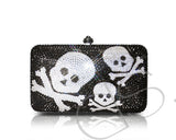 Crossbones Crystal Clutch Bag - 14.5cm
