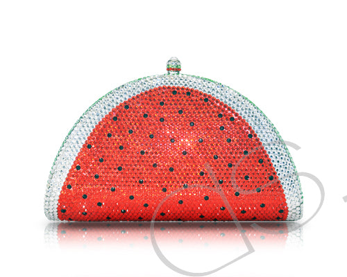 Watermelon Bling Swarovski Crystal Clutch Bag - 17.7cm