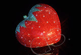 Strawberry Heart Crystal Clutch Bag - 13cm