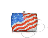 USA Flag Crystal Clutch Bag - 15cm