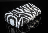 Zebra Striped Crystal Clutch Bag - 15cm